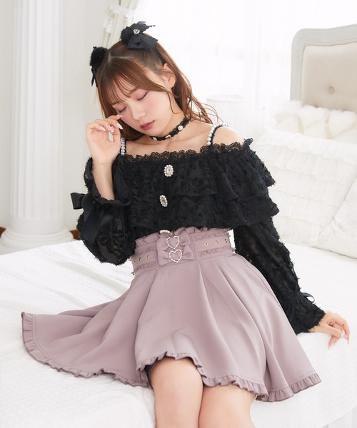 ROJITA(ロジータ)の「パール肩紐オフショルフェザーブラウス(シャツ/ブラウス・レディース・ブラック/ピンク/アイボリー・FREE)」の8枚目の写真