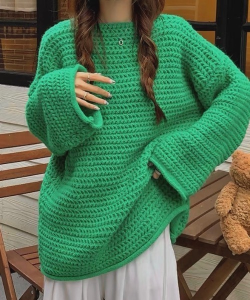 セール】ボートネックオーバーサイズゆるニット（ニット/セーター