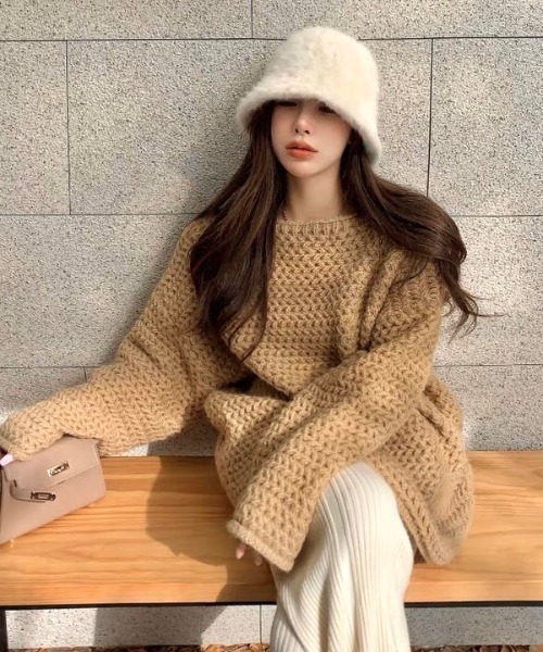 セール】ボートネックオーバーサイズゆるニット（ニット/セーター