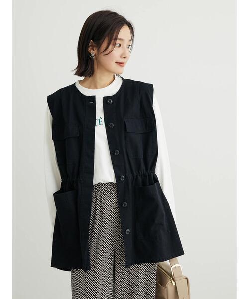 Sugar spoon（シュガースプーン）の「・SUGAR　SPOON　ノーカラーミリタリーベスト（ベスト・レディース・チャコールグレー/カーキ/ブラック・FREE）」の5枚目の写真