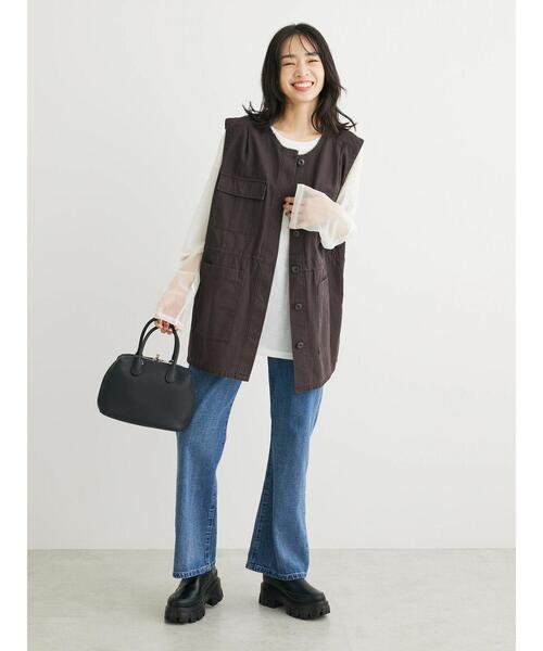 Sugar spoon（シュガースプーン）の「・SUGAR　SPOON　ノーカラーミリタリーベスト（ベスト・レディース・チャコールグレー/カーキ/ブラック・FREE）」の7枚目の写真