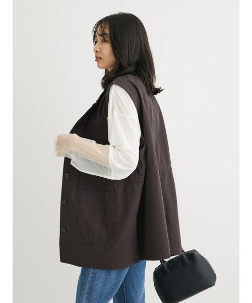 Sugar spoon（シュガースプーン）の「・SUGAR　SPOON　ノーカラーミリタリーベスト（ベスト・レディース・チャコールグレー/カーキ/ブラック・FREE）」の11枚目の写真