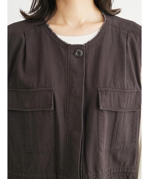 Sugar spoon（シュガースプーン）の「・SUGAR　SPOON　ノーカラーミリタリーベスト（ベスト・レディース・チャコールグレー/カーキ/ブラック・FREE）」の13枚目の写真
