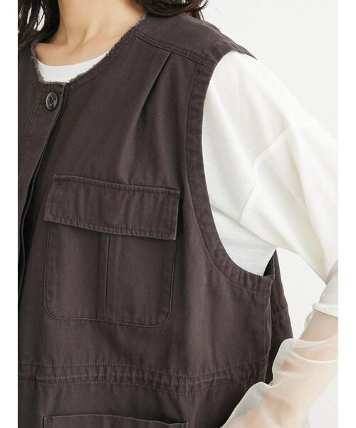 Sugar spoon（シュガースプーン）の「・SUGAR　SPOON　ノーカラーミリタリーベスト（ベスト・レディース・チャコールグレー/カーキ/ブラック・FREE）」の14枚目の写真