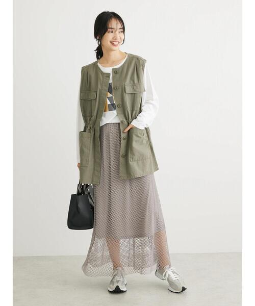 Sugar spoon（シュガースプーン）の「・SUGAR　SPOON　ノーカラーミリタリーベスト（ベスト・レディース・チャコールグレー/カーキ/ブラック・FREE）」の18枚目の写真