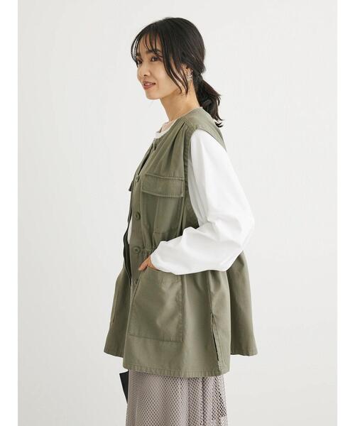 Sugar spoon（シュガースプーン）の「・SUGAR　SPOON　ノーカラーミリタリーベスト（ベスト・レディース・チャコールグレー/カーキ/ブラック・FREE）」の22枚目の写真