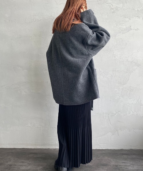 DANTON（ダントン）の「[DANTON/ダントン] ウールライトパイル カバーオールジャケット（カバーオール・レディース・ブラック/ベージュ/グレー・42/40）」の18枚目の写真