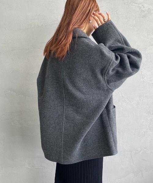 DANTON（ダントン）の「[DANTON/ダントン] ウールライトパイル カバーオールジャケット（カバーオール・レディース・ブラック/ベージュ/グレー・42/40）」の15枚目の写真