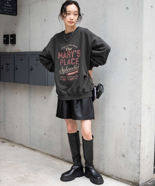 WEGO（ウィゴー）の「WEGO/ピグメントスウェット（スウェット・レディース・その他2/その他1/その他3/ネイビー・FREE）」の6枚目の写真