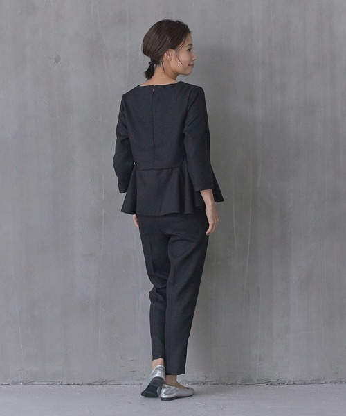 aquagarage（アクアガレージ）の「ツイードペプラムトップス（シャツ/ブラウス・レディース・グレー/チャコール/ブラック/オフホワイト・M/S/L）」の6枚目の写真