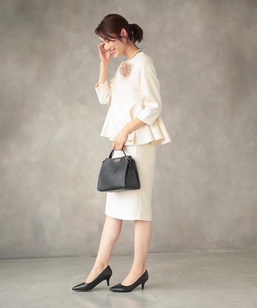 aquagarage（アクアガレージ）の「ツイードペプラムトップス（シャツ/ブラウス・レディース・グレー/チャコール/ブラック/オフホワイト・M/S/L）」の11枚目の写真