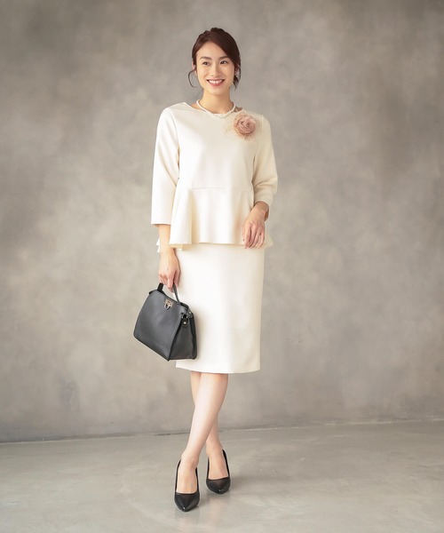 aquagarage（アクアガレージ）の「ツイードペプラムトップス（シャツ/ブラウス・レディース・グレー/チャコール/ブラック/オフホワイト・M/S/L）」の12枚目の写真