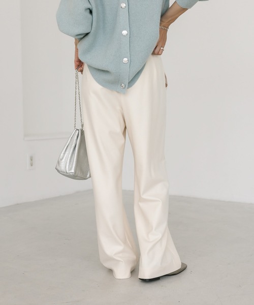 RIVE DROITE（リヴドロワ）の「2サイズ展開/両面起毛サイドベルトワイドパンツ（その他パンツ・レディース・オフホワイト/ブラウン/ベージュ・36/38）」の11枚目の写真