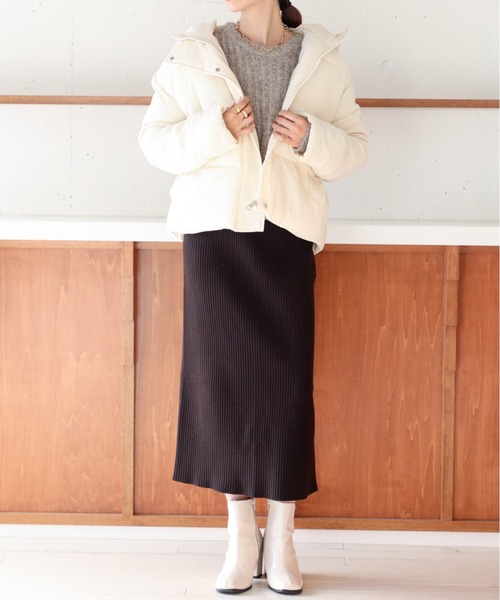 MAISON BREEZE(メゾンブリーズ)の「【MAISON BREEZE】フード付き中綿ボリュームジャケット KNF037(ダウンジャケット/コート・レディース・ベージュ/ホワイト/ブラック・FREE)」の20枚目の写真