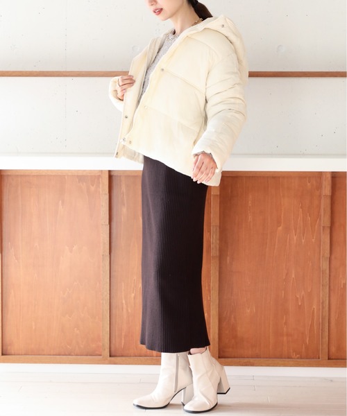 MAISON BREEZE(メゾンブリーズ)の「【MAISON BREEZE】フード付き中綿ボリュームジャケット KNF037(ダウンジャケット/コート・レディース・ベージュ/ホワイト/ブラック・FREE)」の21枚目の写真