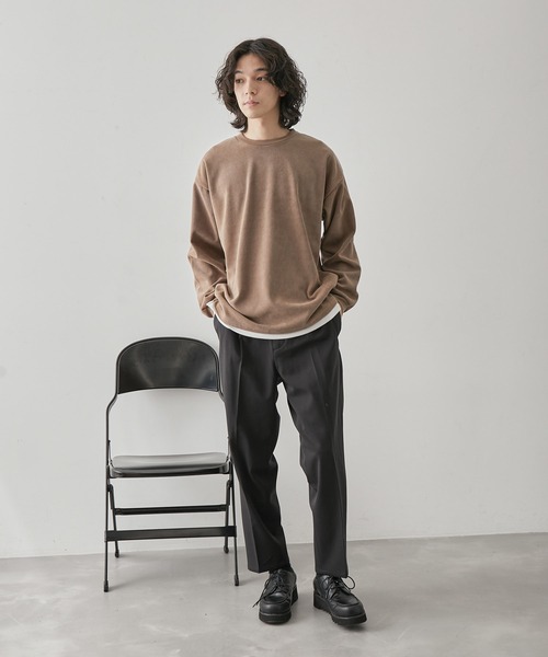 JUNRED(ジュンレッド)の「カットコールフェイクレイヤードプルオーバー(Tシャツ/カットソー・メンズ・ベージュ/オレンジ/グリーン/ブルー・L/LL/M)」の11枚目の写真