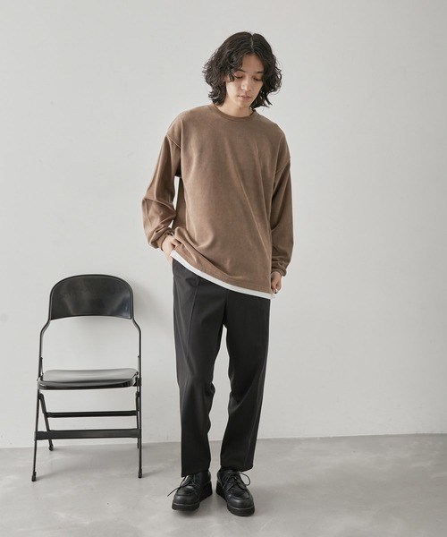 JUNRED(ジュンレッド)の「カットコールフェイクレイヤードプルオーバー(Tシャツ/カットソー・メンズ・ベージュ/オレンジ/グリーン/ブルー・L/LL/M)」の12枚目の写真