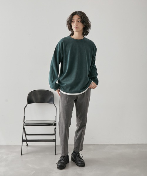 JUNRED(ジュンレッド)の「カットコールフェイクレイヤードプルオーバー(Tシャツ/カットソー・メンズ・ベージュ/オレンジ/グリーン/ブルー・L/LL/M)」の14枚目の写真