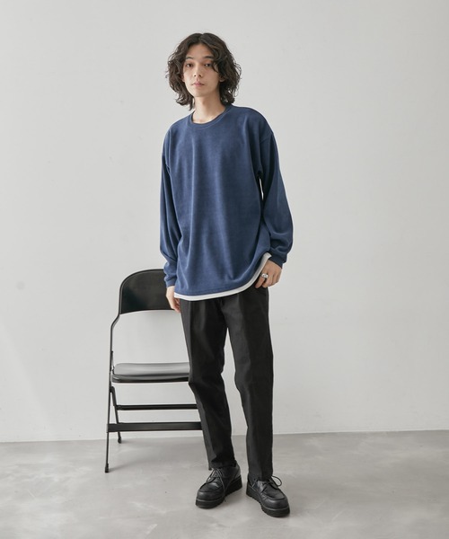 JUNRED(ジュンレッド)の「カットコールフェイクレイヤードプルオーバー(Tシャツ/カットソー・メンズ・ベージュ/オレンジ/グリーン/ブルー・L/LL/M)」の15枚目の写真