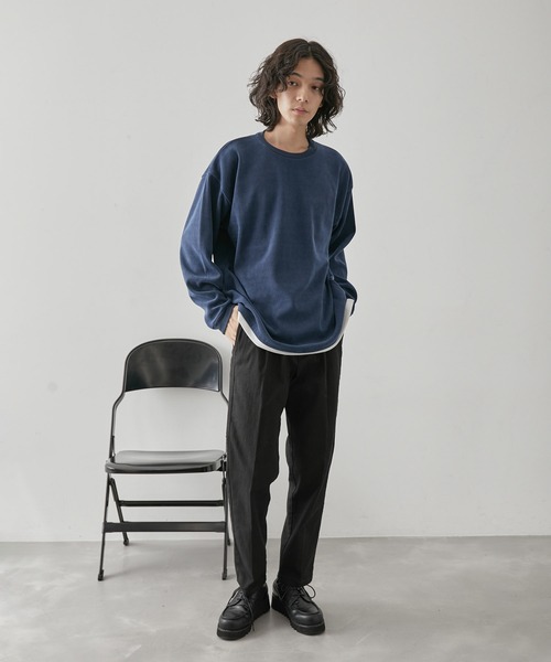 JUNRED(ジュンレッド)の「カットコールフェイクレイヤードプルオーバー(Tシャツ/カットソー・メンズ・ベージュ/オレンジ/グリーン/ブルー・L/LL/M)」の16枚目の写真