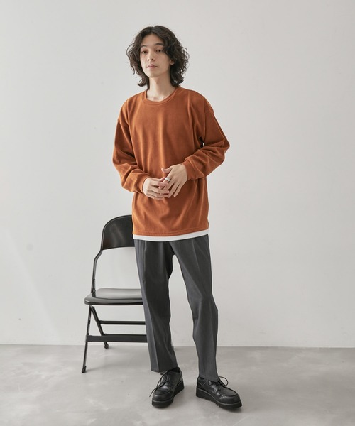 JUNRED(ジュンレッド)の「カットコールフェイクレイヤードプルオーバー(Tシャツ/カットソー・メンズ・ベージュ/オレンジ/グリーン/ブルー・L/LL/M)」の17枚目の写真