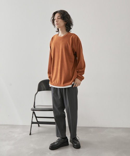 JUNRED(ジュンレッド)の「カットコールフェイクレイヤードプルオーバー(Tシャツ/カットソー・メンズ・ベージュ/オレンジ/グリーン/ブルー・L/LL/M)」の18枚目の写真