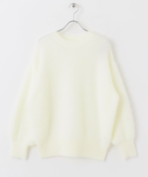 HEYUMM（ヘユム）の「エアリーヤーンクルーネックセーター（ニット/セーター・レディース・ライトベージュ/ブラック/アイボリー・ONE）」の16枚目の写真