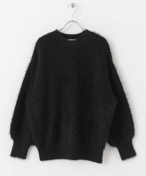 HEYUMM（ヘユム）の「エアリーヤーンクルーネックセーター（ニット/セーター・レディース・ライトベージュ/ブラック/アイボリー・ONE）」の17枚目の写真