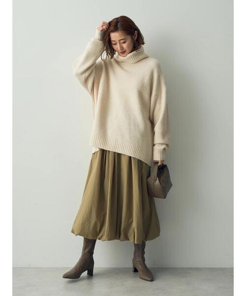 YECCA VECCA(イェッカヴェッカ)の「オフタートルネックソフトニット(ニット/セーター・レディース・アイボリー/レッド/チャコールグレー・FREE)」の10枚目の写真