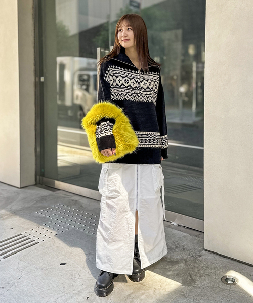 COMMRE（コムル）の「【COMMRE / コムル】襟付きジャガード柄 プルオーバー（ニット/セーター・レディース・アイボリー/ブラック・FREE）」の6枚目の写真