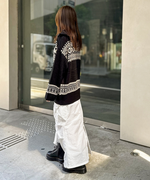 COMMRE（コムル）の「【COMMRE / コムル】襟付きジャガード柄 プルオーバー（ニット/セーター・レディース・アイボリー/ブラック・FREE）」の7枚目の写真