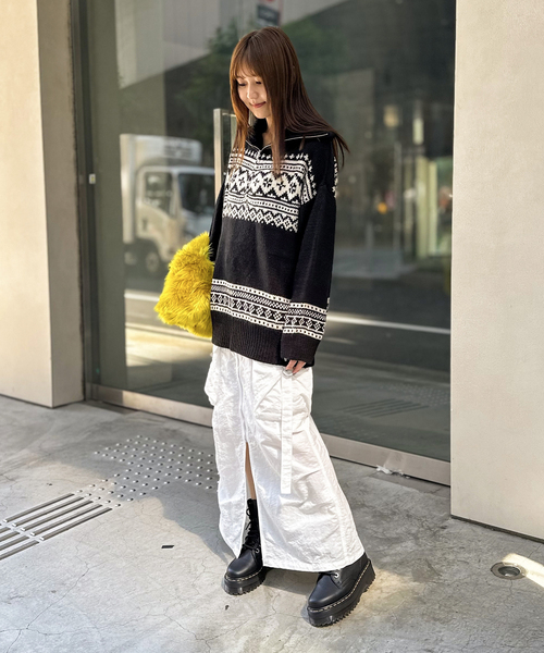 COMMRE（コムル）の「【COMMRE / コムル】襟付きジャガード柄 プルオーバー（ニット/セーター・レディース・アイボリー/ブラック・FREE）」の8枚目の写真