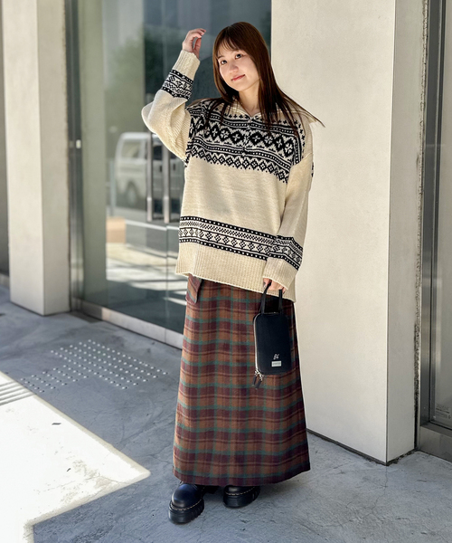 COMMRE（コムル）の「【COMMRE / コムル】襟付きジャガード柄 プルオーバー（ニット/セーター・レディース・アイボリー/ブラック・FREE）」の13枚目の写真