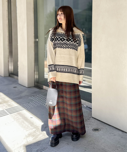 COMMRE（コムル）の「【COMMRE / コムル】襟付きジャガード柄 プルオーバー（ニット/セーター・レディース・アイボリー/ブラック・FREE）」の14枚目の写真