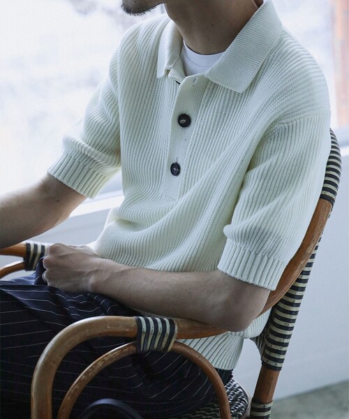 FILIPPO DE LAURENTIIS / 7ゲージ コットン ニットポロシャツ【公式通販】