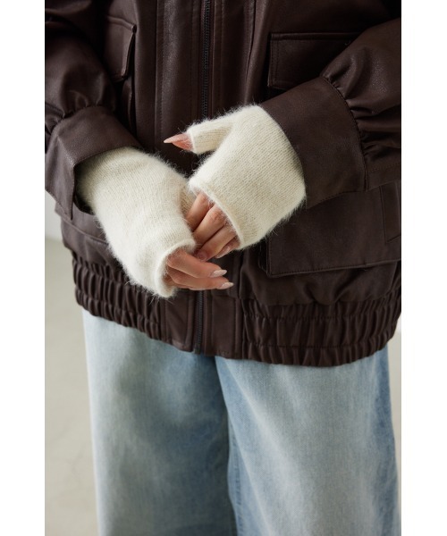 RODEO CROWNS WIDE BOWL（ロデオクラウンズワイドボウル）の「シャギーアームウォーマー（手袋・レディース・ブラック/グレー/オフホワイト・FREE）」の20枚目の写真