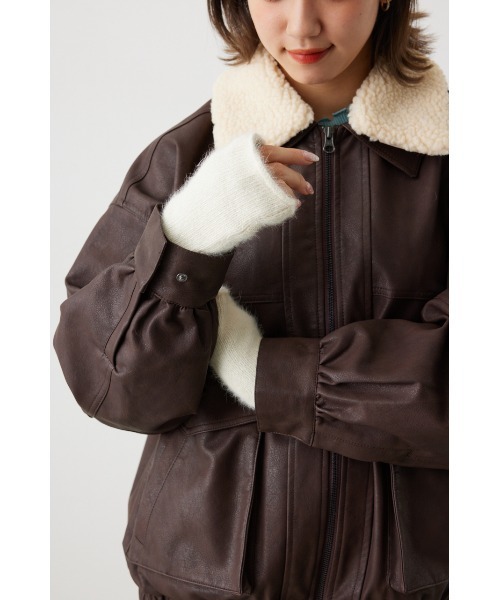 RODEO CROWNS WIDE BOWL（ロデオクラウンズワイドボウル）の「シャギーアームウォーマー（手袋・レディース・ブラック/グレー/オフホワイト・FREE）」の21枚目の写真