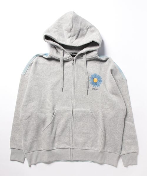 デシグアル Desigual マーガレット ファスナー オーバーサイズフーディ （グレー） デシグアル Desigual マーガレット ファスナー オーバーサイズ