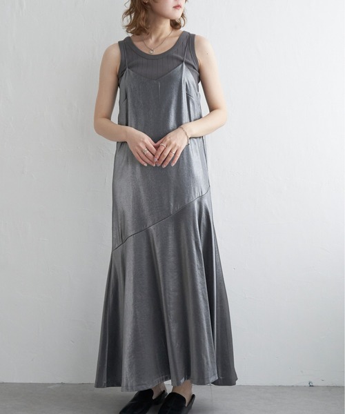 notch.（ノッチ）の「グリッターキャミワンピース（ワンピース・レディース・ブラック/ベージュ・M）」の9枚目の写真