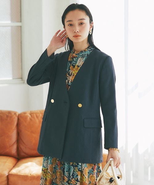 【ラ　ブティックボンボン】ジャケット　メタル釦ダブルジャケット　テーラード La boutique BonBon（ラブティックボンボン）の「メタル釦ダブル