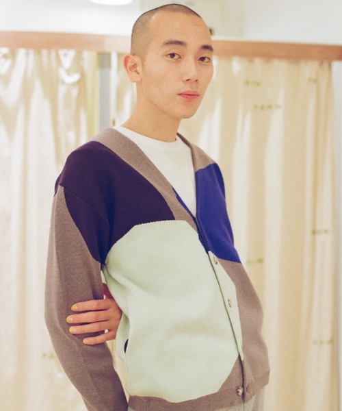 PAMM（パム）の「thanks fruits knit cardigan（カーディガン/ボレロ・レディース・ダークブルー/クリーム・フリー）」の4枚目の写真