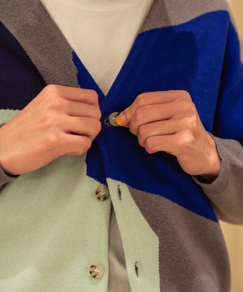 PAMM（パム）の「thanks fruits knit cardigan（カーディガン/ボレロ・レディース・ダークブルー/クリーム・フリー）」の10枚目の写真