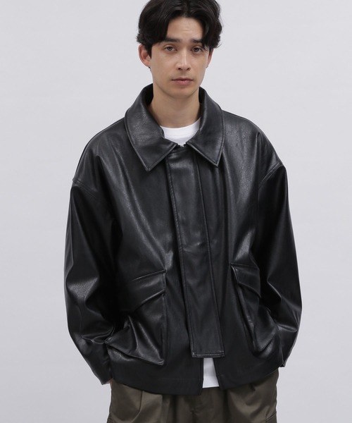 LAKOLE（ラコレ）の「PUレザーフィールドジャケット / 991905