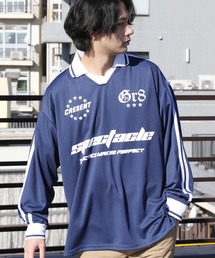 衿付きサッカー ロングTシャツ