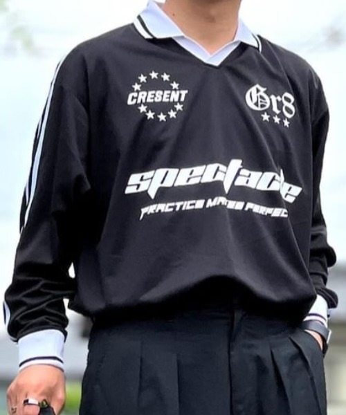 8(eight)(エイト)の「衿付きサッカー ロングTシャツ(Tシャツ/カットソー・メンズ・オフホワイト/ネイビー/ブラック/レッド・MEDIUM/LARGE)」の3枚目の写真