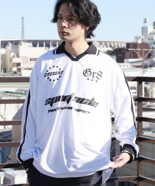 8(eight)(エイト)の「衿付きサッカー ロングTシャツ(Tシャツ/カットソー・メンズ・オフホワイト/ネイビー/ブラック/レッド・MEDIUM/LARGE)」の9枚目の写真