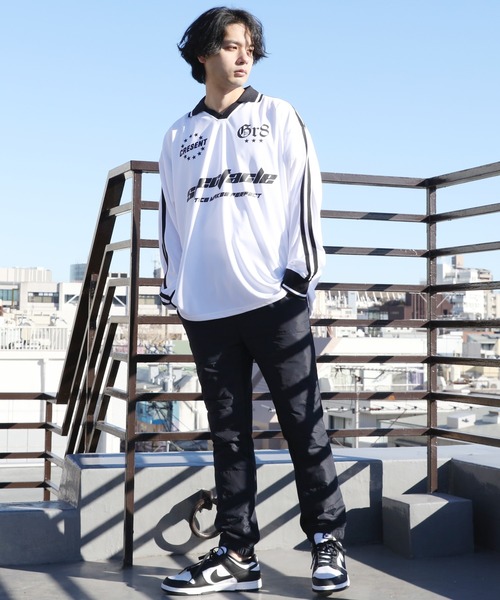 8(eight)(エイト)の「衿付きサッカー ロングTシャツ(Tシャツ/カットソー・メンズ・オフホワイト/ネイビー/ブラック/レッド・MEDIUM/LARGE)」の12枚目の写真