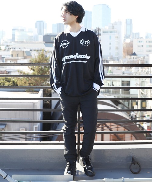 8(eight)(エイト)の「衿付きサッカー ロングTシャツ(Tシャツ/カットソー・メンズ・オフホワイト/ネイビー/ブラック/レッド・MEDIUM/LARGE)」の17枚目の写真