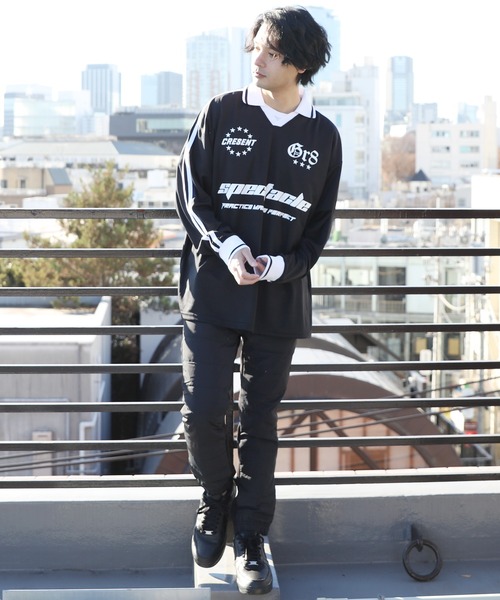 8(eight)(エイト)の「衿付きサッカー ロングTシャツ(Tシャツ/カットソー・メンズ・オフホワイト/ネイビー/ブラック/レッド・MEDIUM/LARGE)」の19枚目の写真