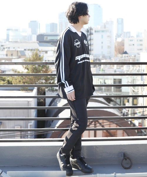 8(eight)(エイト)の「衿付きサッカー ロングTシャツ(Tシャツ/カットソー・メンズ・オフホワイト/ネイビー/ブラック/レッド・MEDIUM/LARGE)」の20枚目の写真